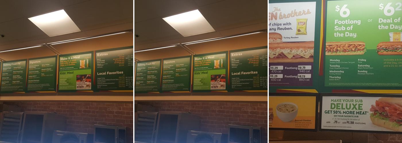 Subway Menu