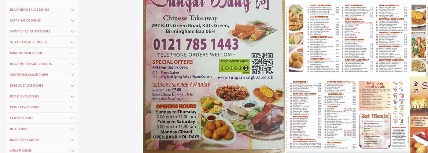 SUNGAI WANG TAKEAWAY Menu
