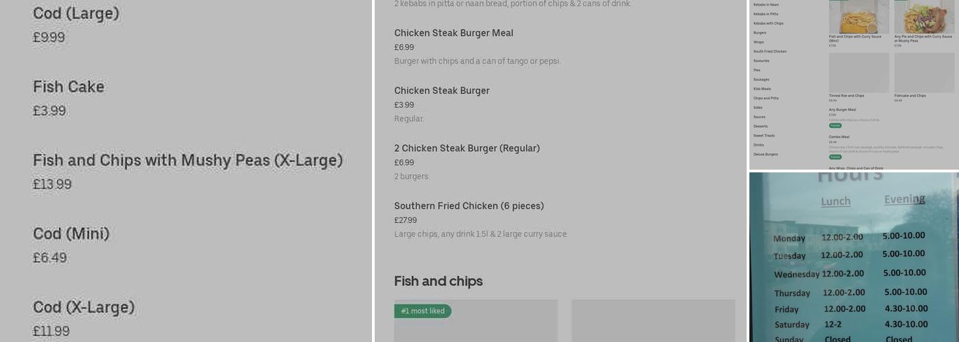 Meadway Fish Bar Menu