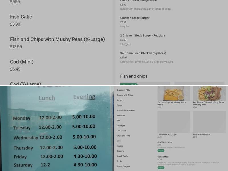 Meadway Fish Bar Menu