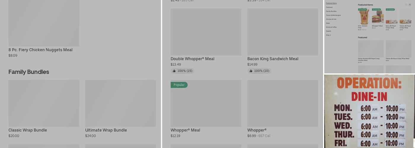 Burger King Menu