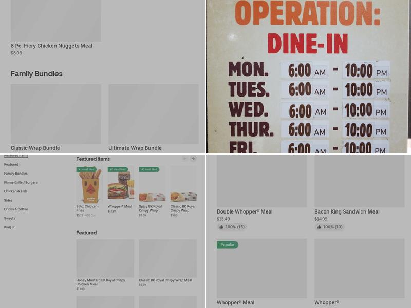 Burger King Menu