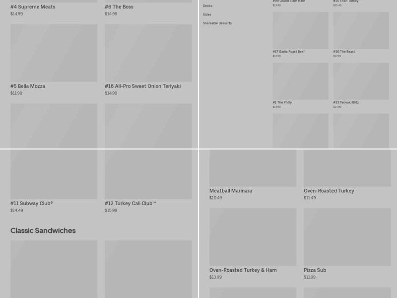Subway Menu