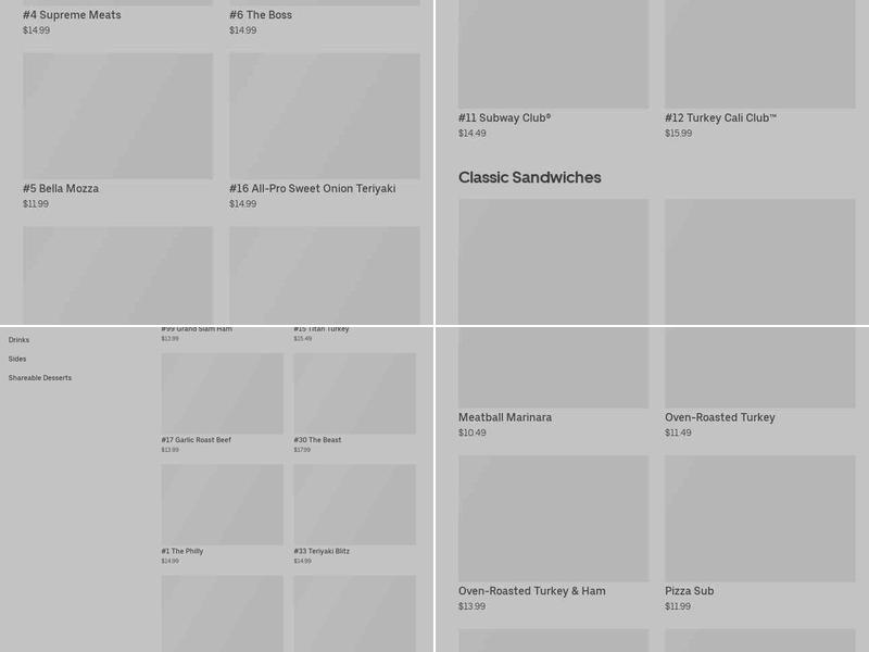 Subway Menu