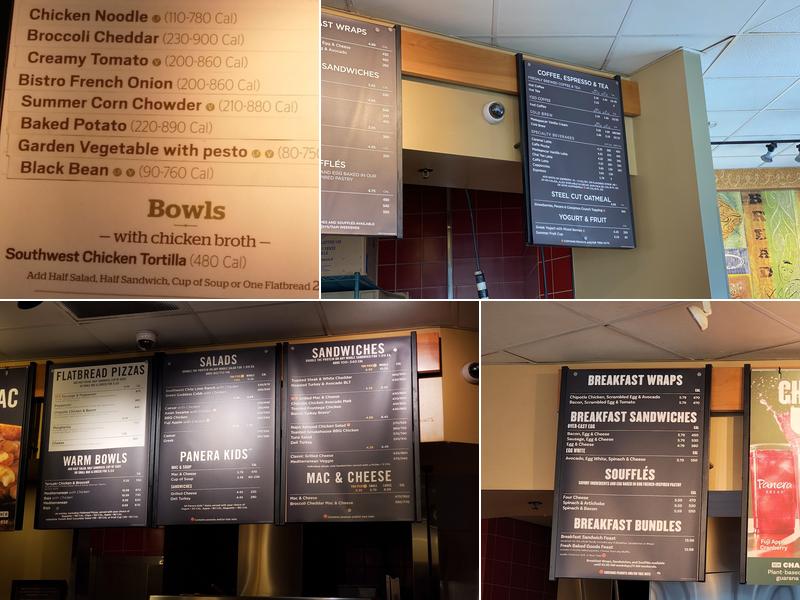 Panera Bread Menu