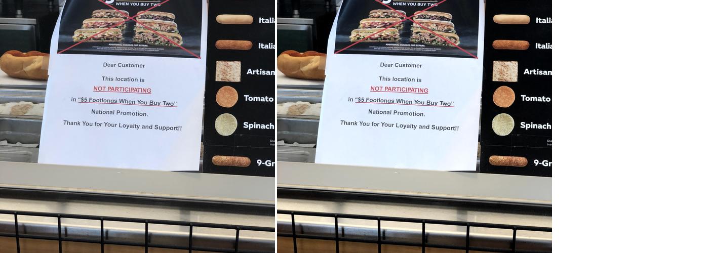 Subway Menu