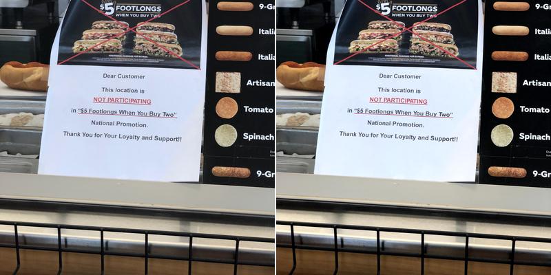 Subway Menu