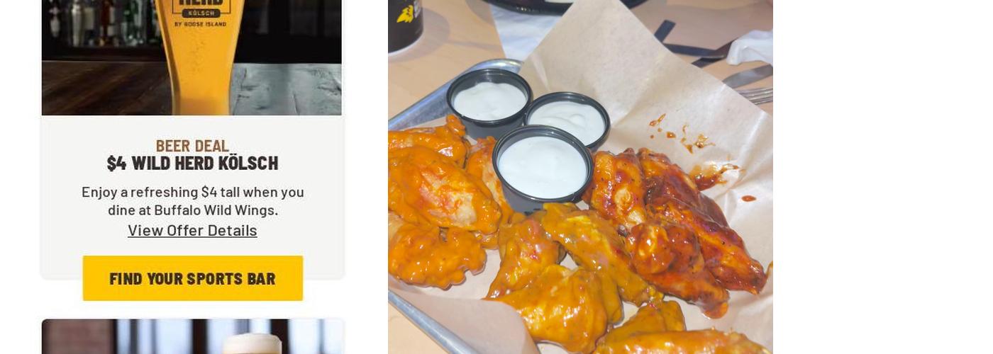 Buffalo Wild Wings Menu