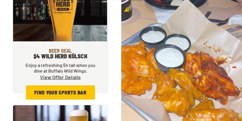 Buffalo Wild Wings Menu