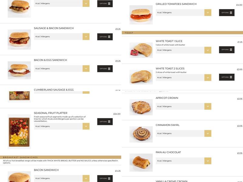 Philpotts Ltd - Colmore Row Menu