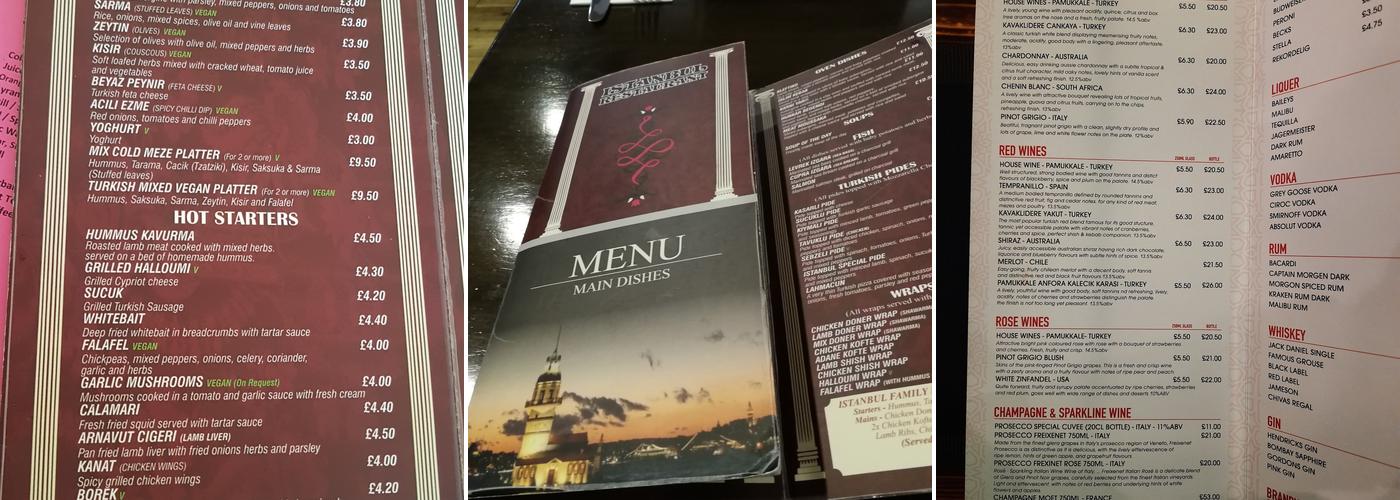 Turknazz Restaurant Shirley Menu
