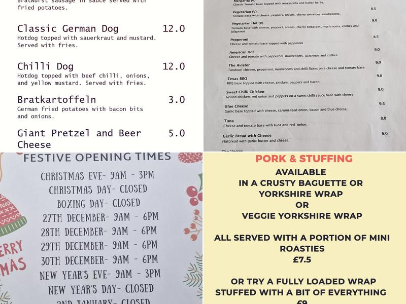 The Aviator Bistro Menu