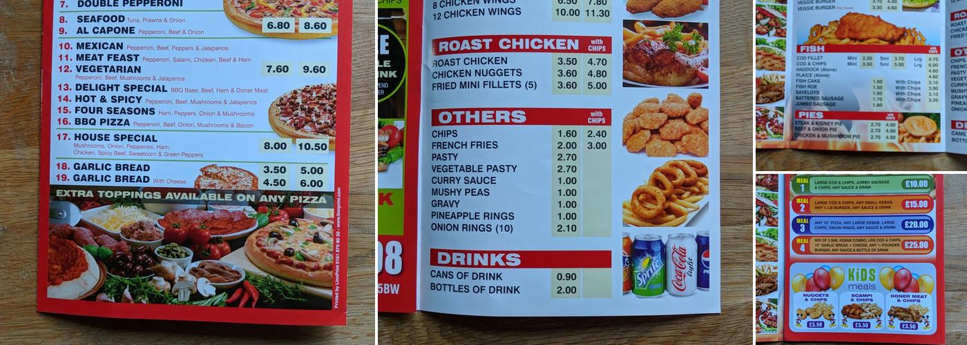 Bishops Castle Delight Menu