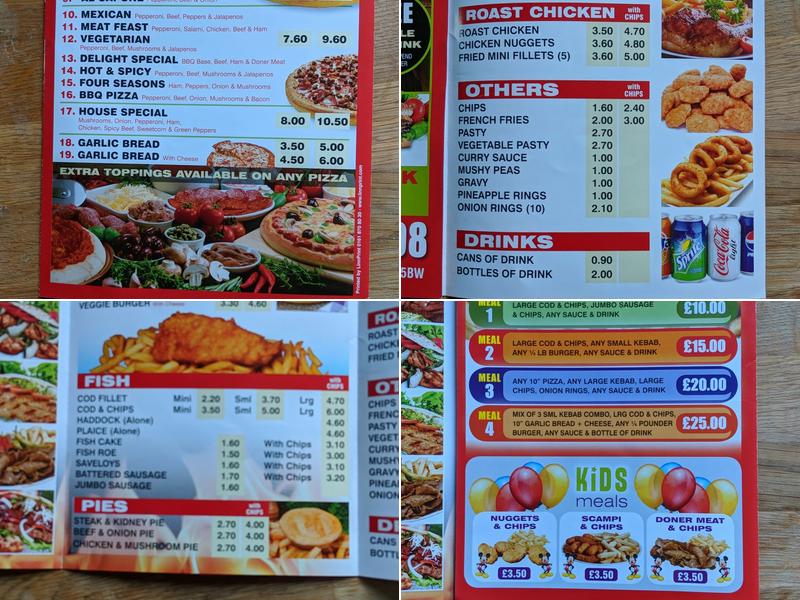 Bishops Castle Delight Menu