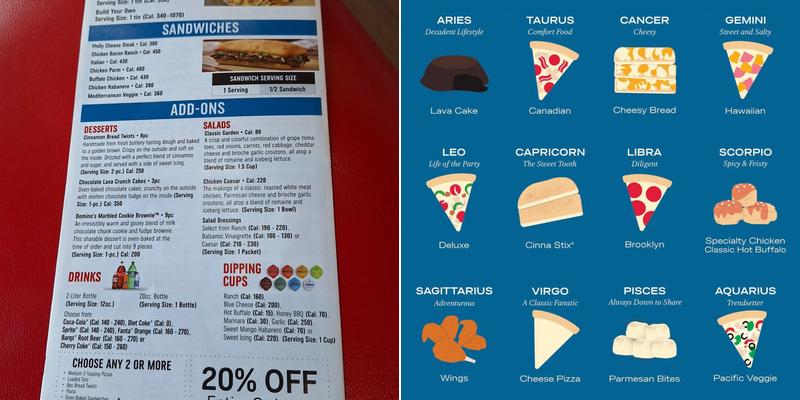 Domino's Pizza Menu