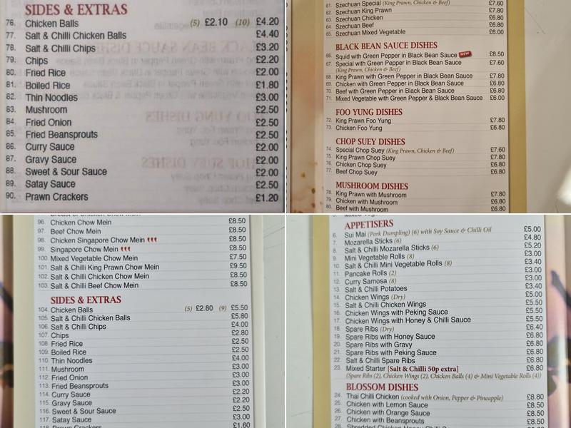 Chinese Blossom Menu