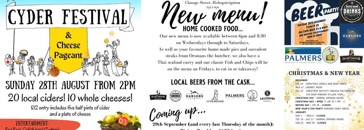 Old Commercial Inn Bishopsteignton Menu