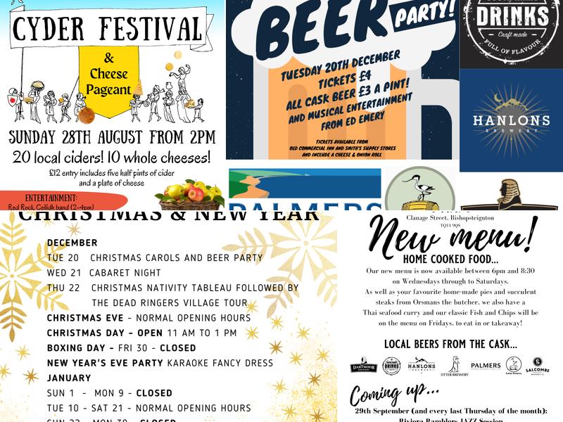 Old Commercial Inn Bishopsteignton Menu