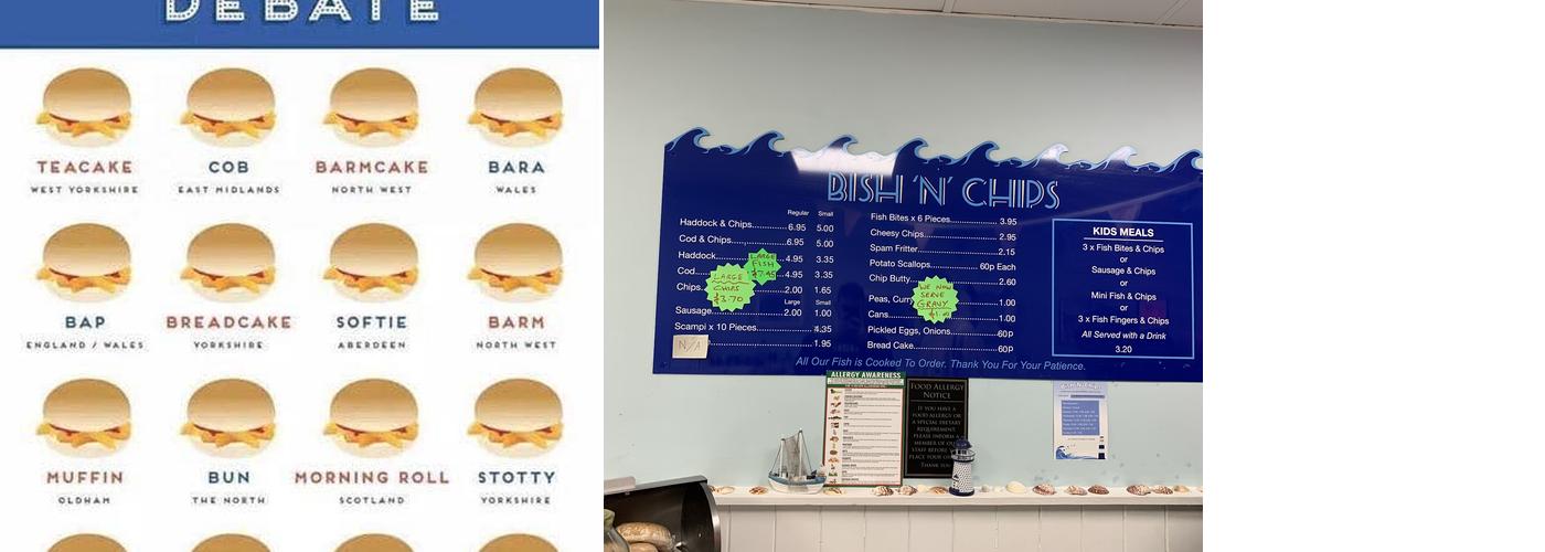 Bish 'n' Chips Menu