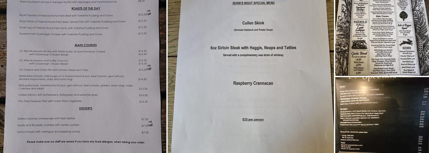 The Eagle and Child Menu