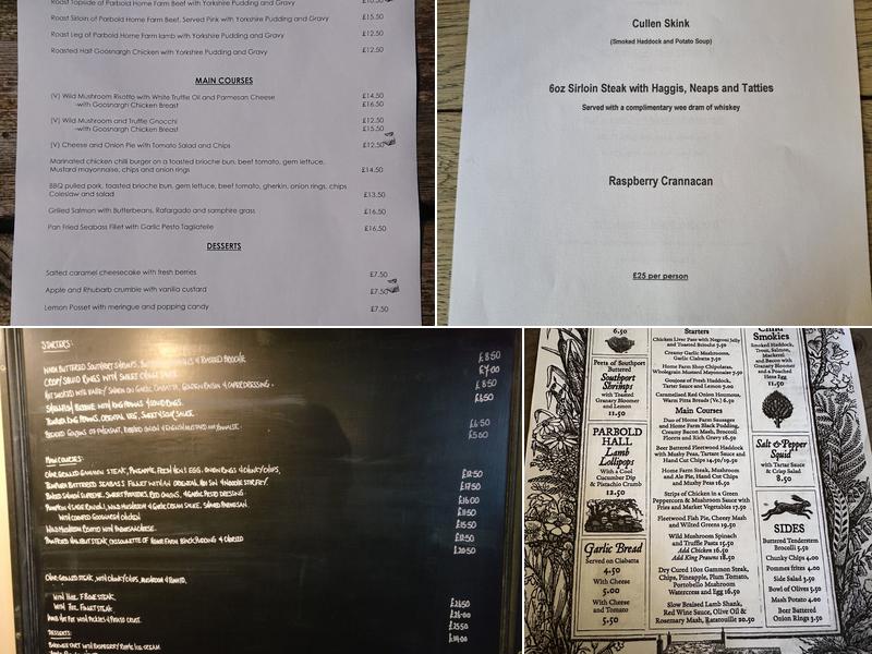 The Eagle and Child Menu
