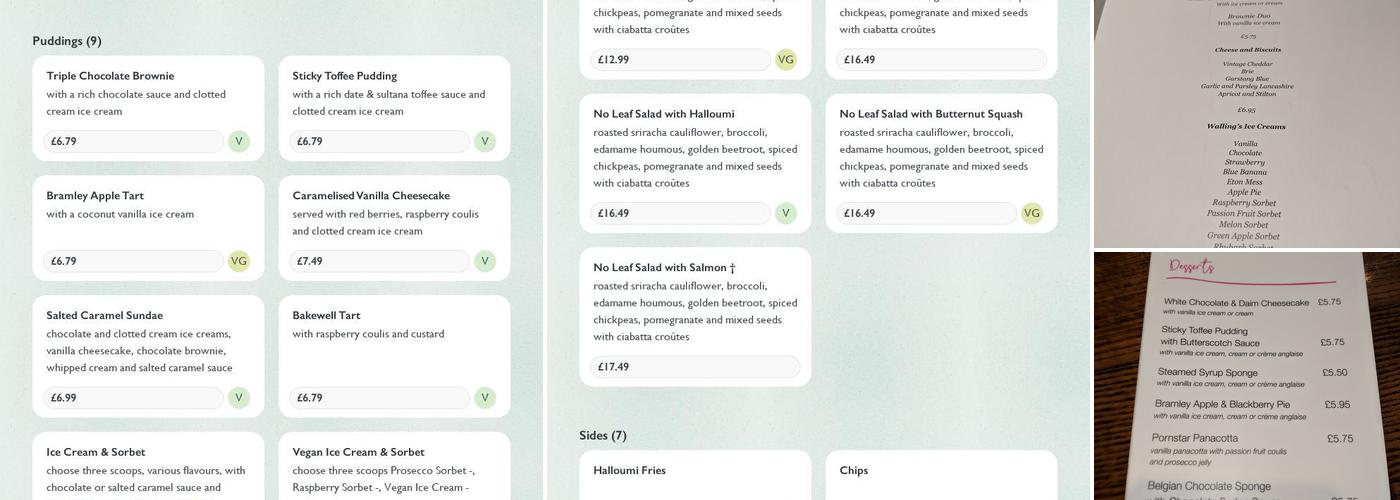Spread Eagle Blackburn Menu