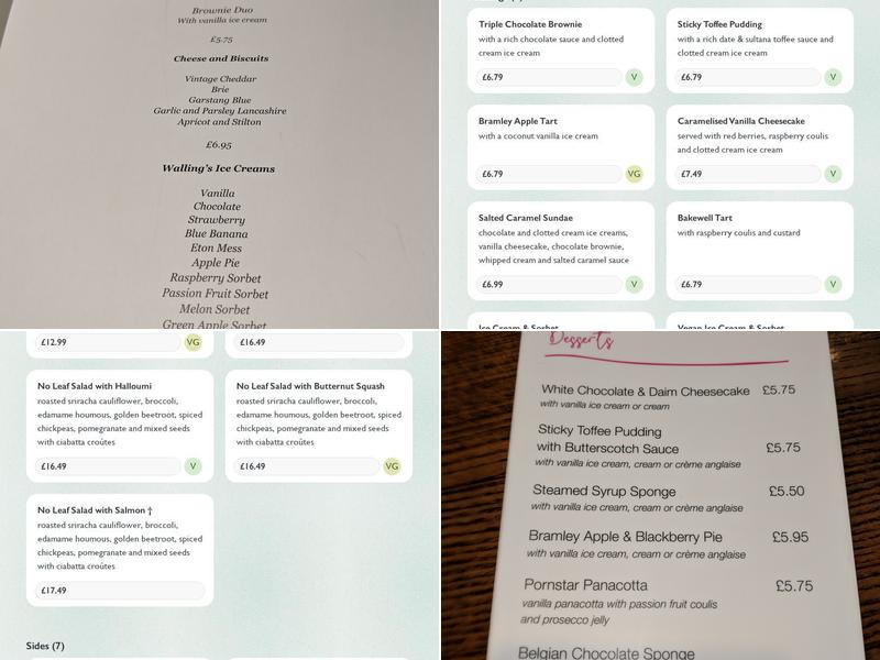 Spread Eagle Blackburn Menu