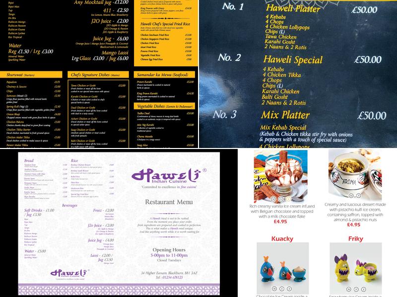 Haweli Indian Cuisine Menu