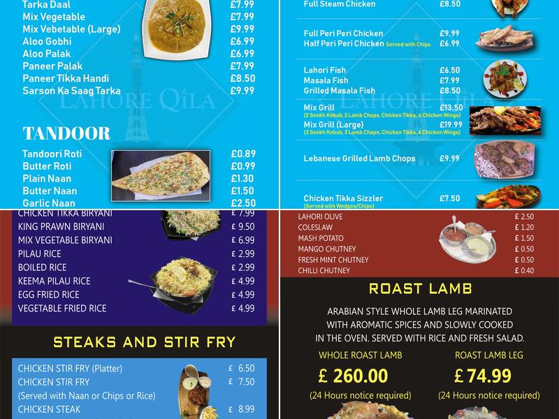 Lahore Qila Restaurant Menu