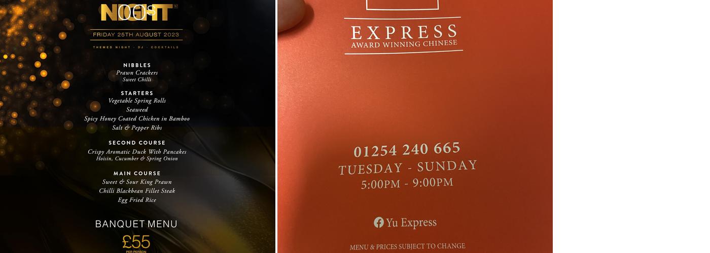 Yu Copster Green Restaurant & Bar Menu