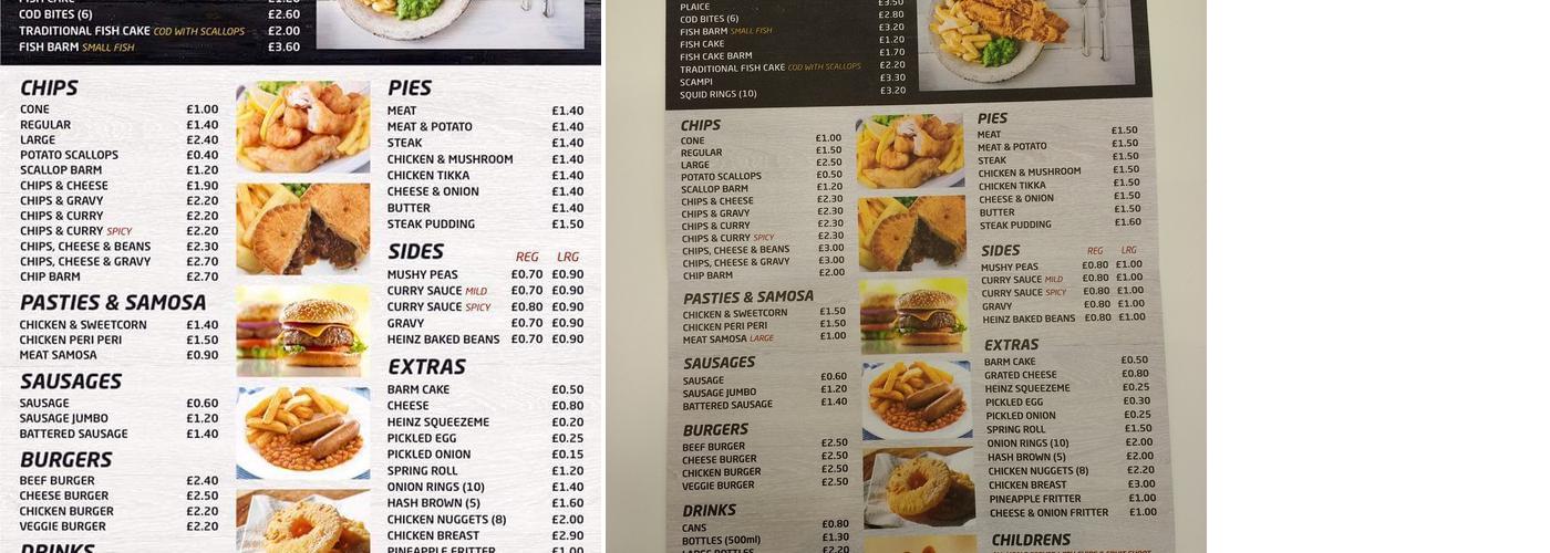 The Queen Vic - Fish & Chips Menu