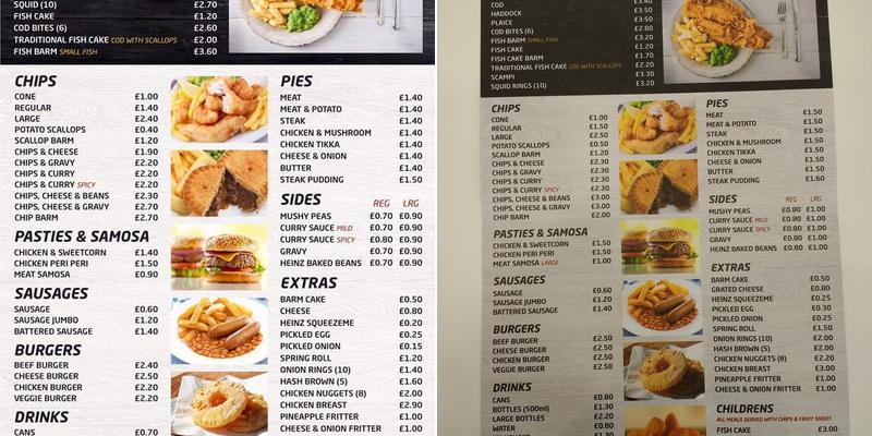 The Queen Vic - Fish & Chips Menu