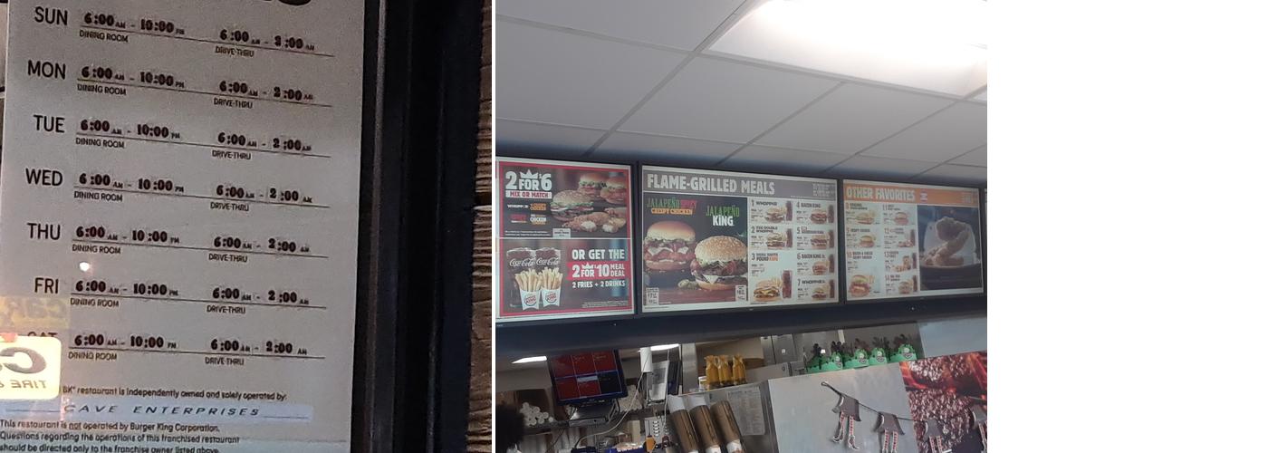 Burger King Menu