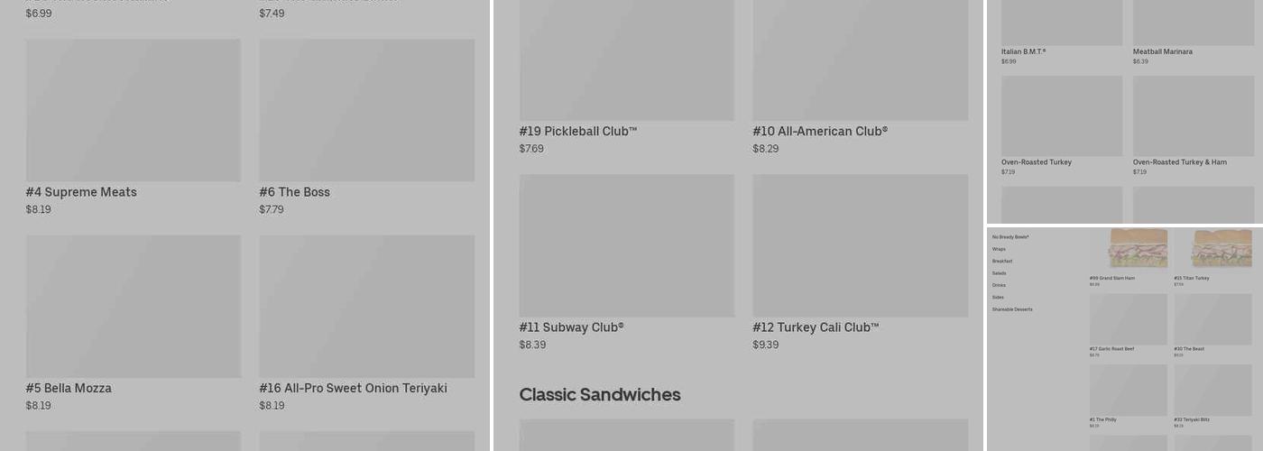 Subway Menu