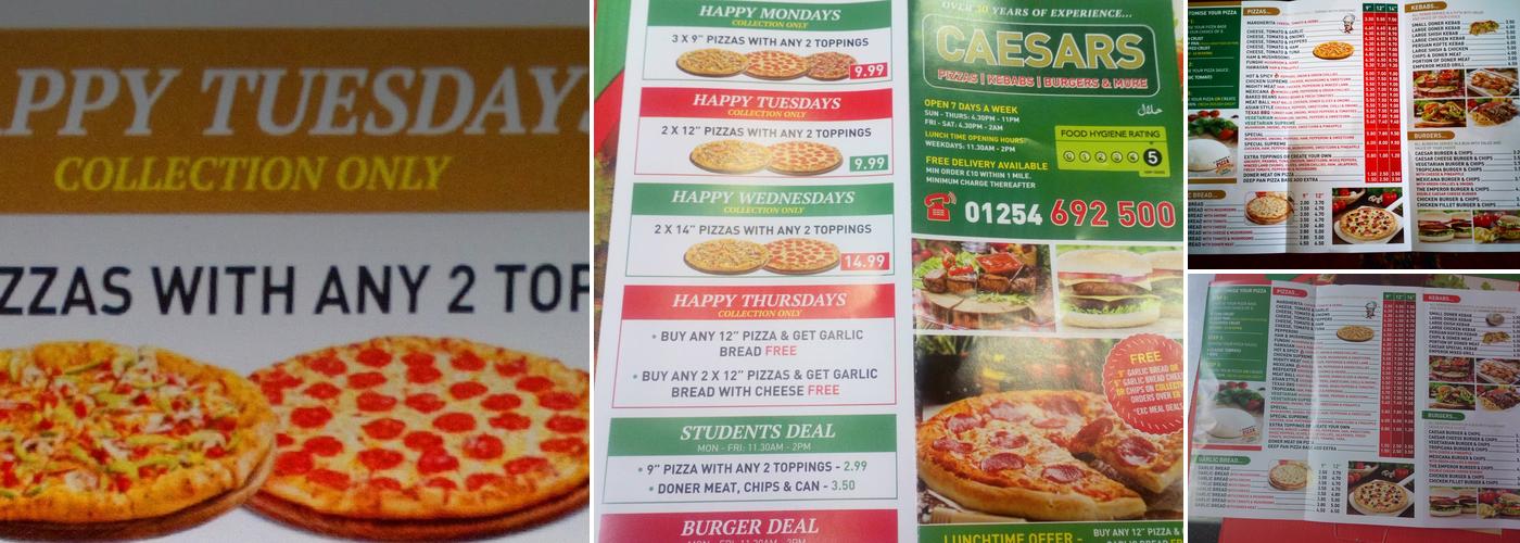 Caesars Pizza house Menu