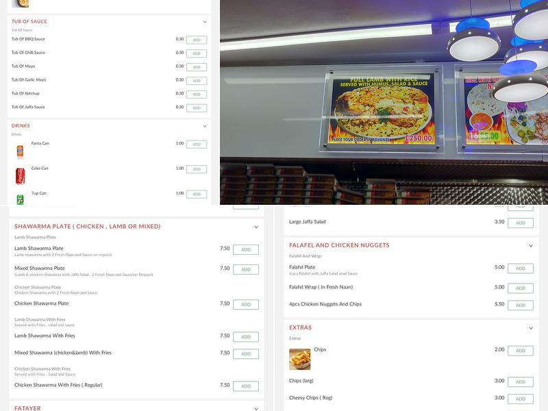 JAFFA Blackburn Menu