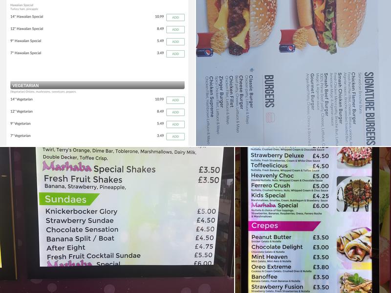 Marhaba sweets and ice cream bar Menu