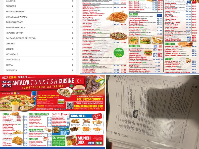 Antalya Turkish Cuisine Menu