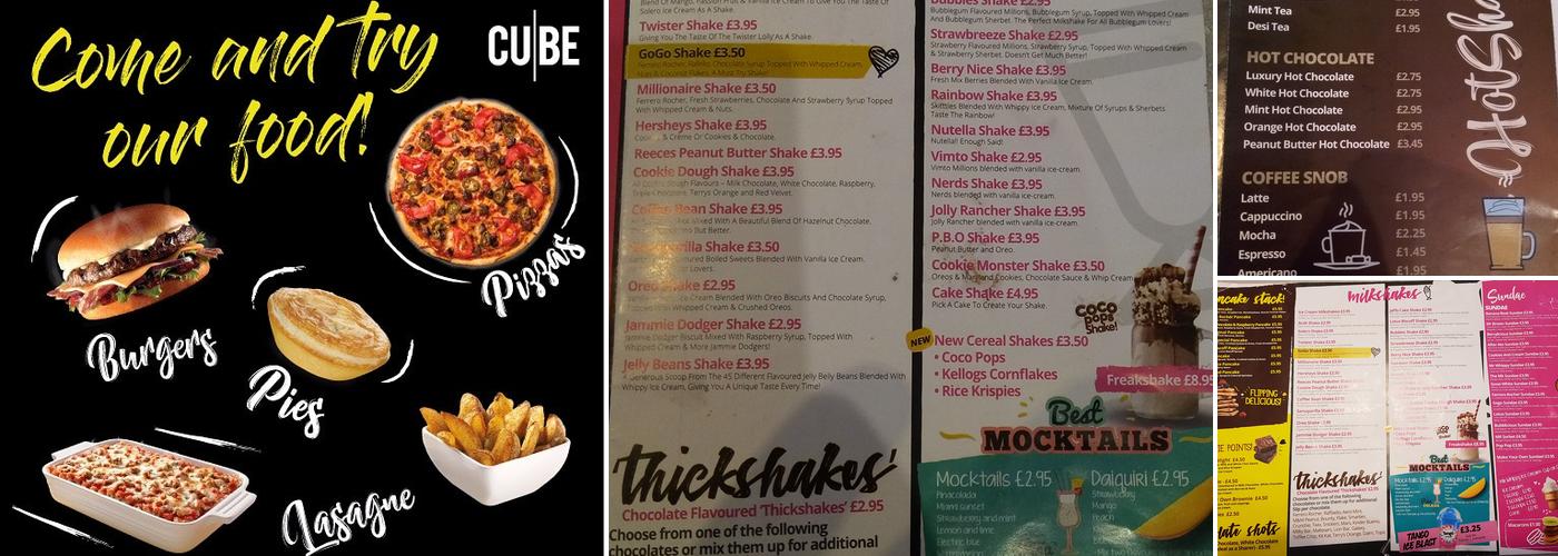 Cube Desserts Blackburn Menu
