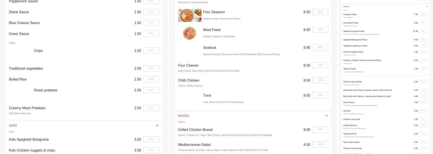 Robert's Bar & Bistro Menu