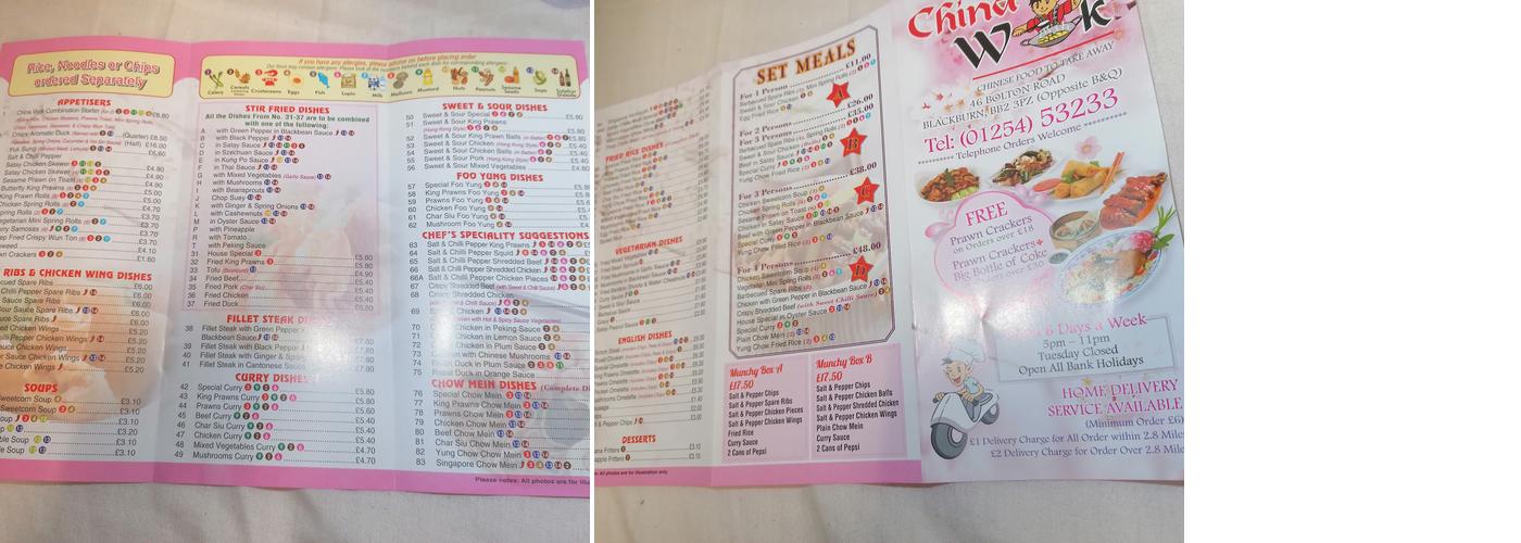 China Wok Chinese Takeaway Menu