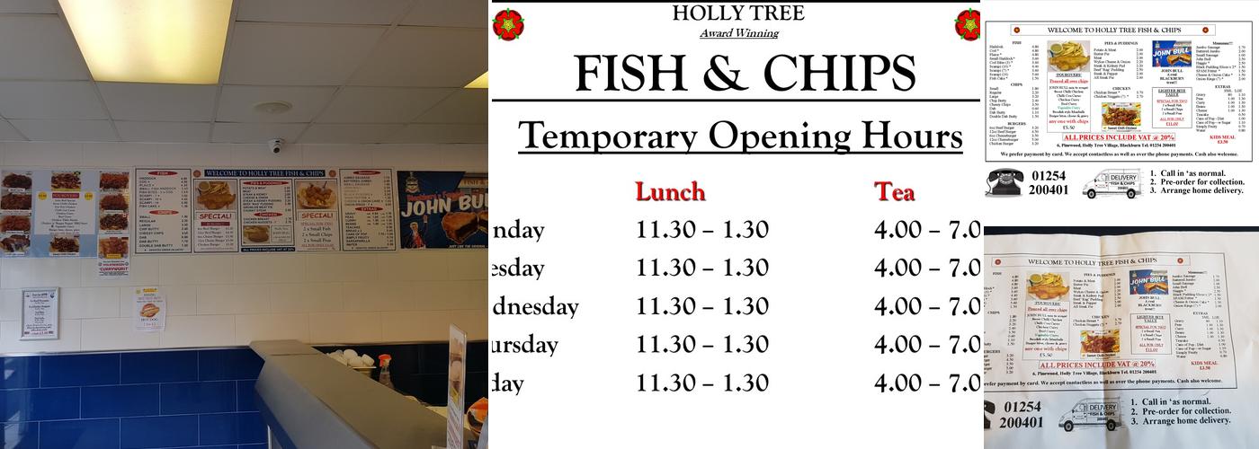 Holly Tree Fish & Chips Menu