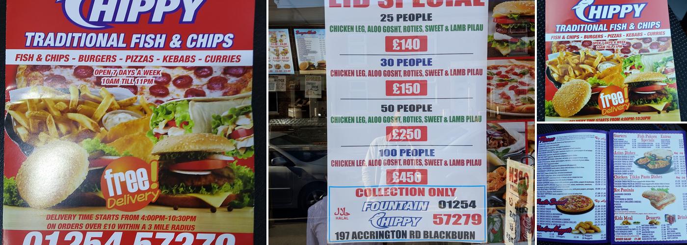 Fountain Chippy Menu