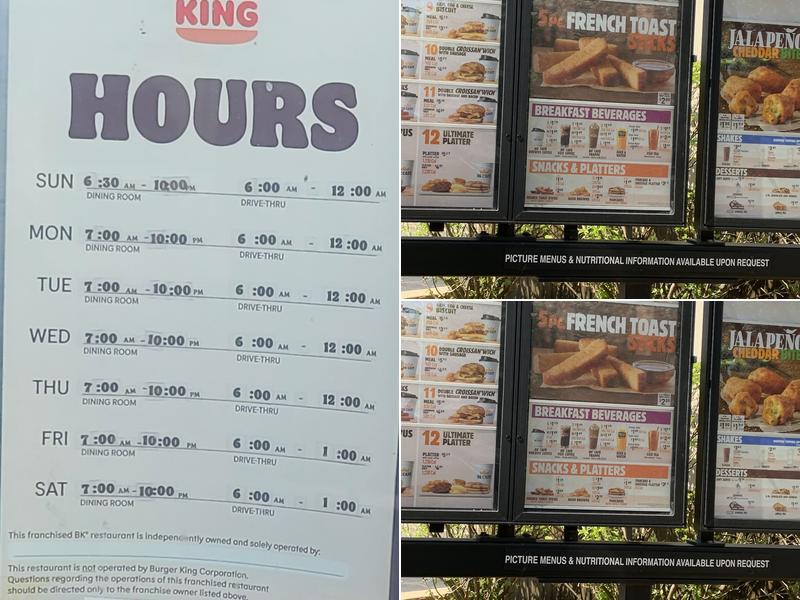 Burger King Menu