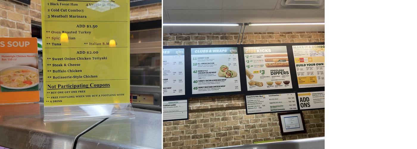 Subway Menu