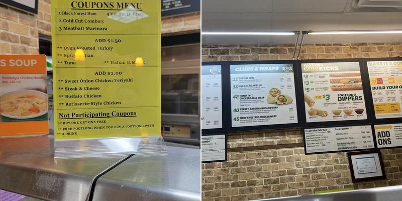 Subway Menu
