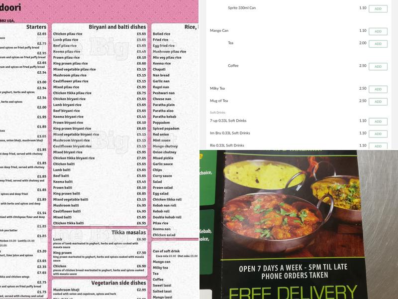 Imran Tandoori Takeaway Menu