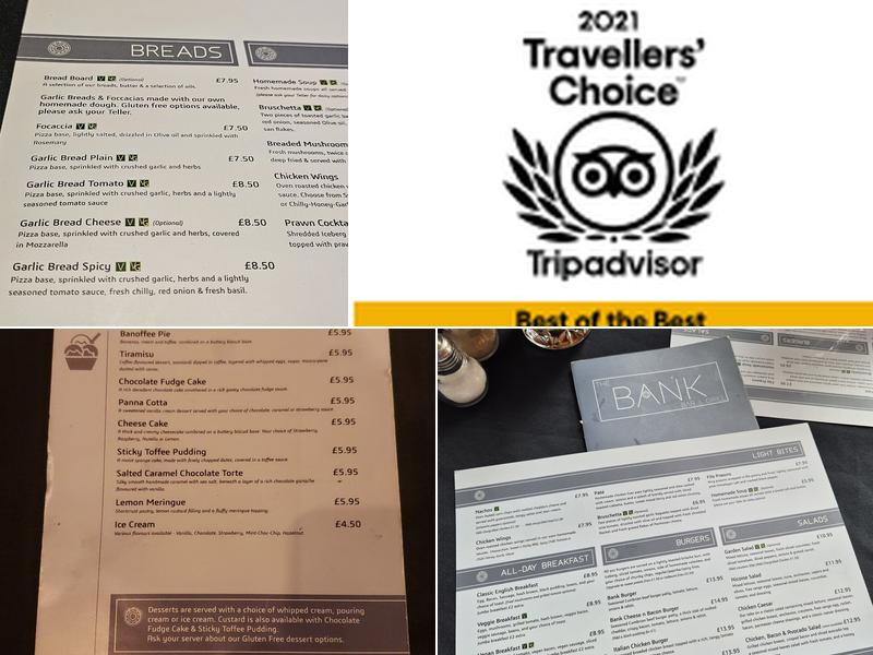 The Bank Bar & Grill Menu