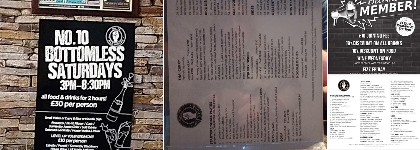 No 10 • Ale House & Kitchen • Blackpool Menu
