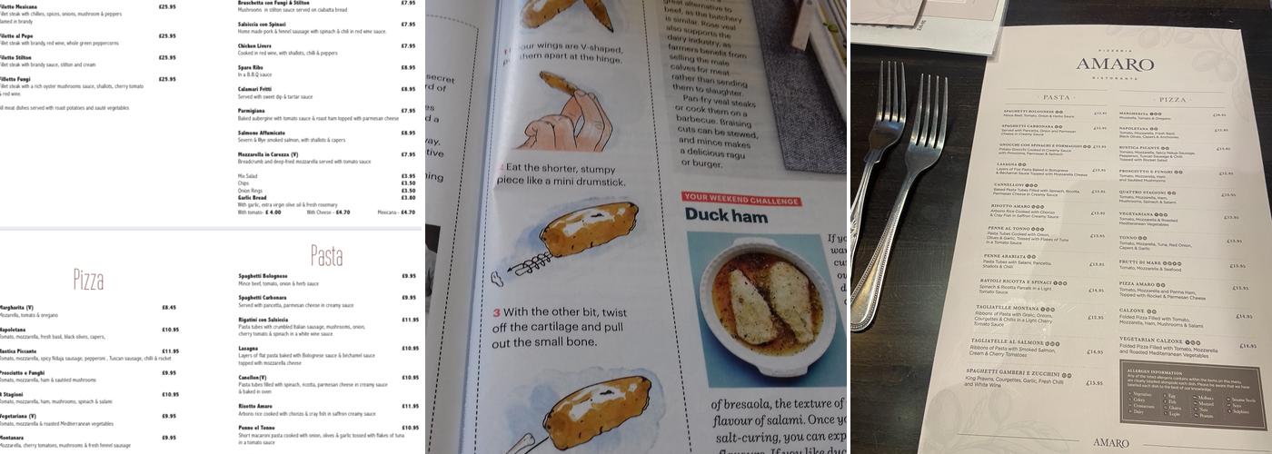 Amaro Menu